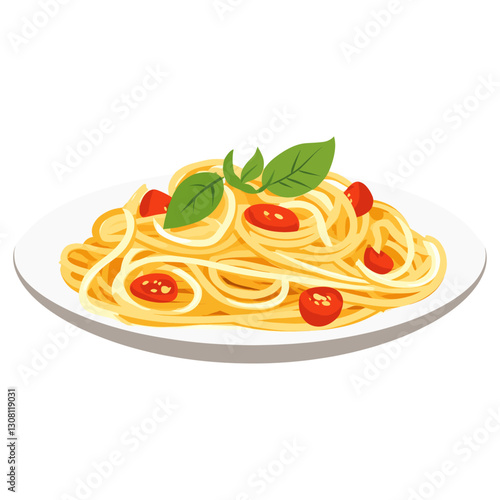 Spaghetti illustration transparent background  vector