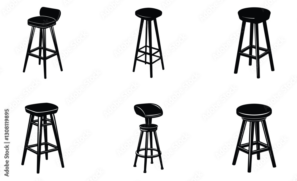 Bar Stool silhouette vector Bar Stool silhouette vector