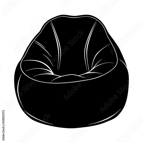Bean Bag Chair silhouette vector