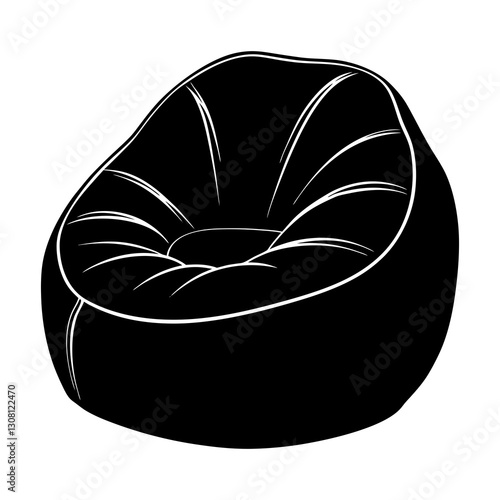 Bean Bag Chair silhouette vector
