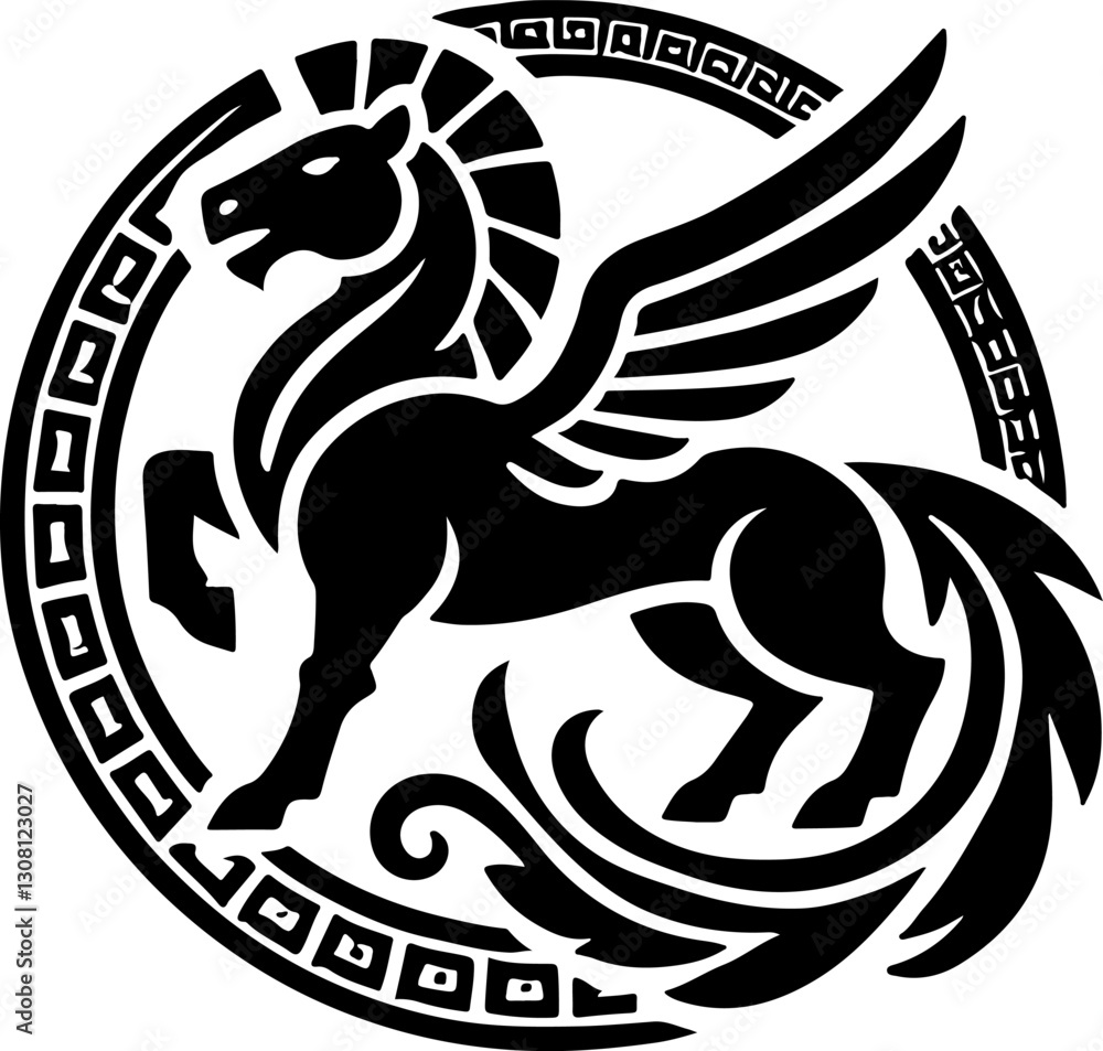 sketch vector illustration silhouette icon logo symbol mandala classic modern animal mythology horse unicorn sketch vector illustration silhouette icon logo symbol mandala classic modern animal mythology horse unicorn