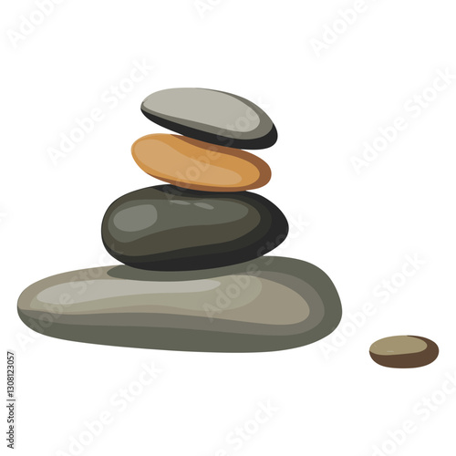 Pebble illustration composition meditative vector