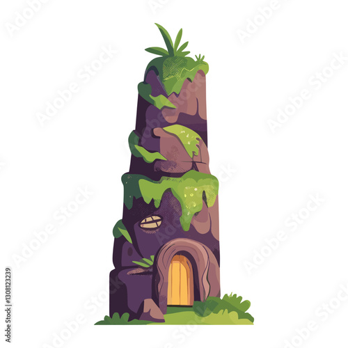 Jungle architecture storybook whimsical vector