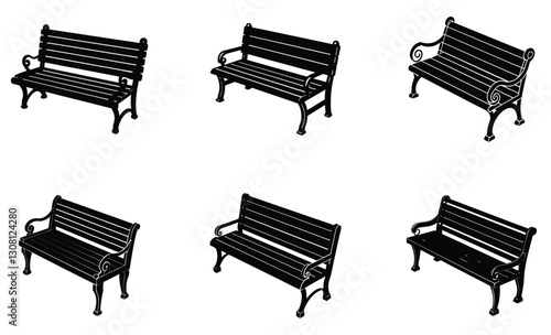 Bench silhouette vector