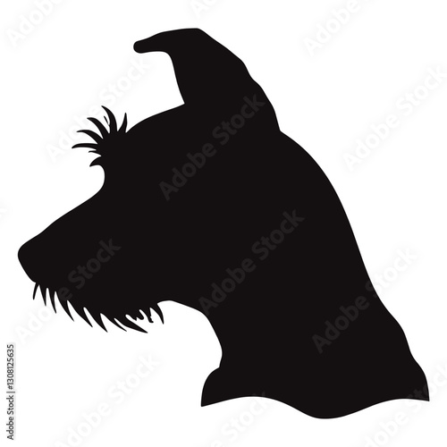 Collection portrait Airedale Terrier dog silhouette animal illustration vector