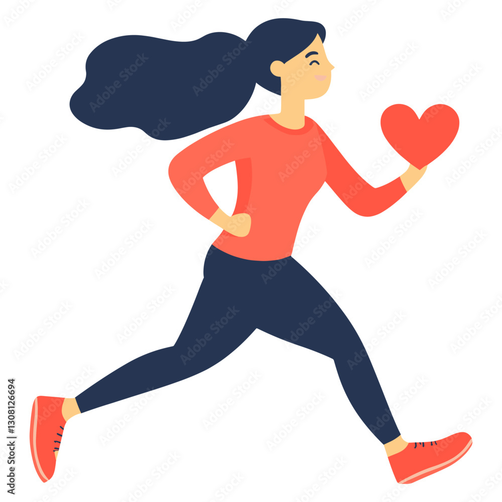 Fototapeta premium Cardio illustration motivation energetic vector