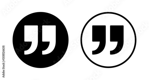 Quote icon logo design. Quotation mark sign and symbol