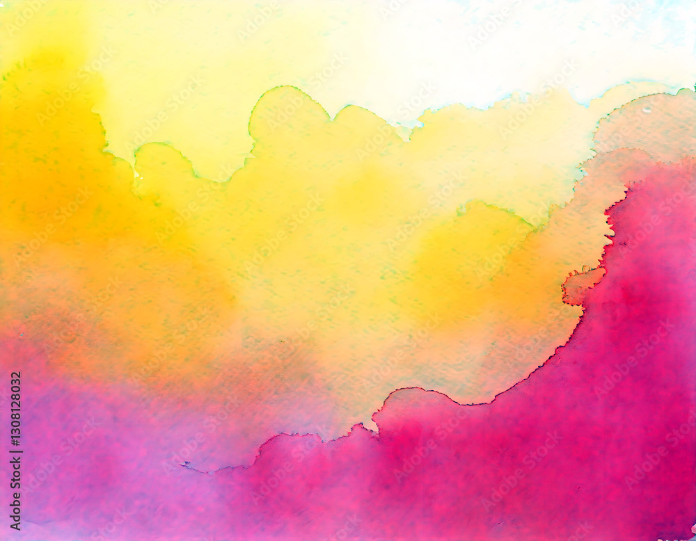 Obraz premium Beautiful Watercolor Texture Background in yellow and pink