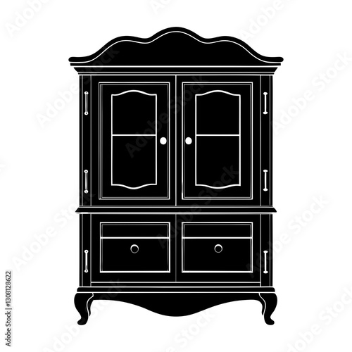 Cabinet silhouette vector