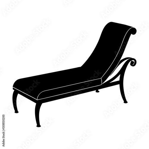 Chaise Lounge silhouette vector