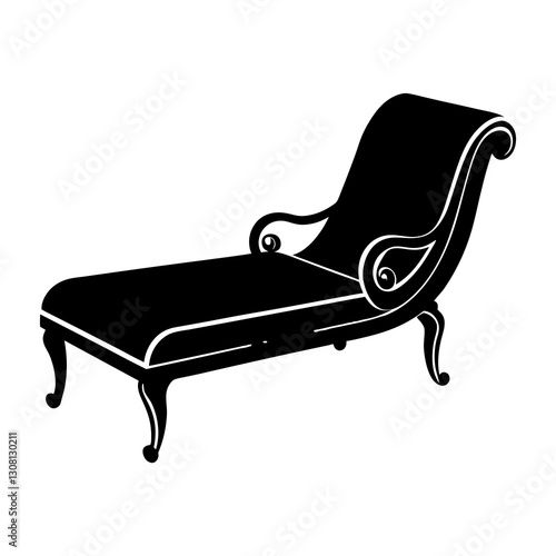 Chaise Lounge silhouette vector