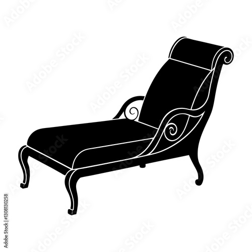 Chaise Lounge silhouette vector