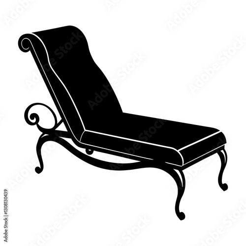 Chaise Lounge silhouette vector
