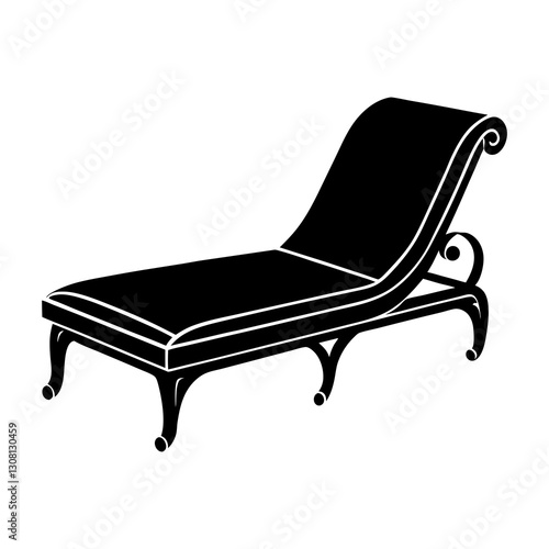 Chaise Lounge silhouette vector