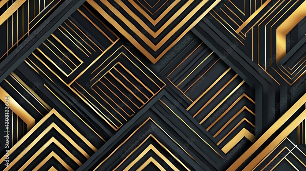 Geometric Gold and Black Abstract Design Geometric Gold and Black Abstract Design