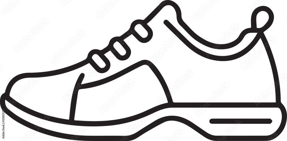 sneaker outline vector icon design. simple outline of sneakers, sneaker simple shape illustration in vector