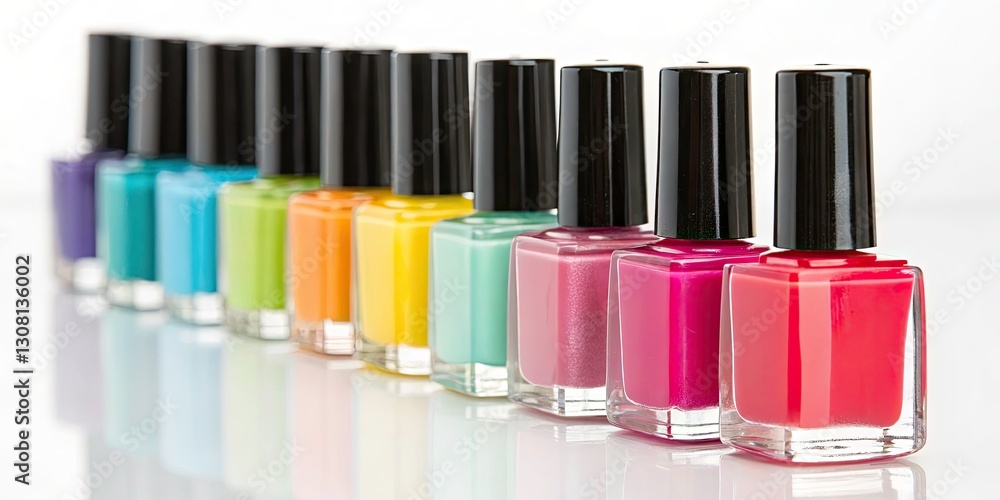 Glossy Nail Polish Bottles, Manicure Supplies, Beauty Product Photography, Nail Art, Colorful Nail Lacquer, Varnish, Cosmetics, Nail Polish Display Glossy Nail Polish Bottles, Manicure Supplies, Beauty Product Photography, Nail Art, Colorful Nail Lacquer, Varnish, Cosmetics, Nail Polish Display