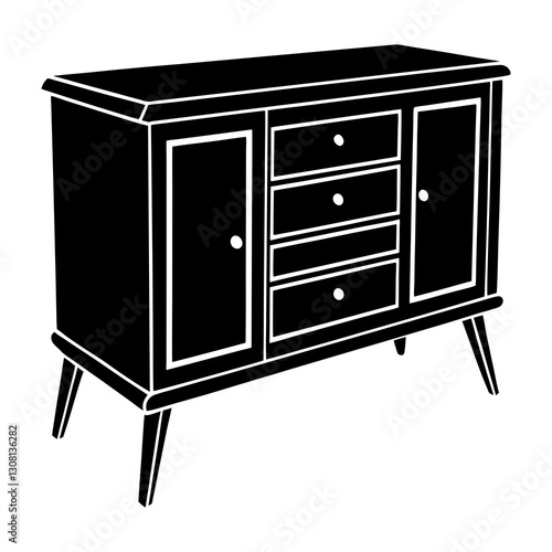 Credenza silhouette vector
