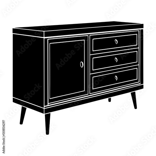 Credenza silhouette vector