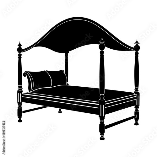 Daybed silhouette vector