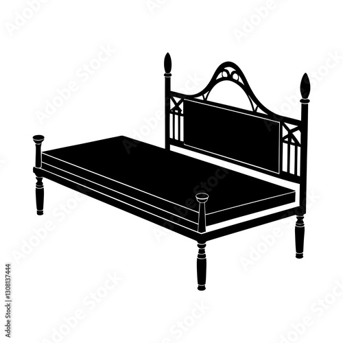 Daybed silhouette vector