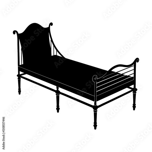 Daybed silhouette vector