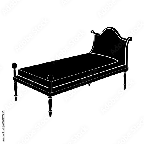 Daybed silhouette vector