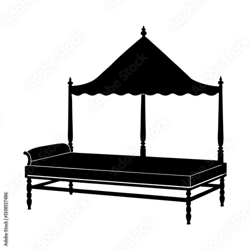 Daybed silhouette vector