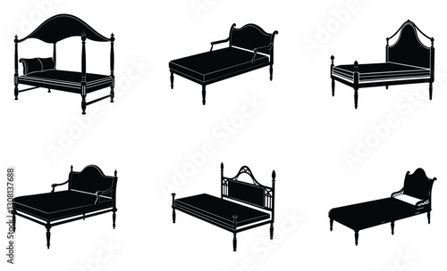 Daybed silhouette vector