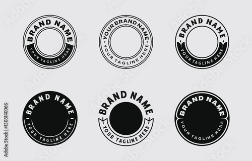 logo badge design template with the text editable for clothing, sport and apparel