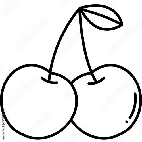 Tropical fruits icon black outline