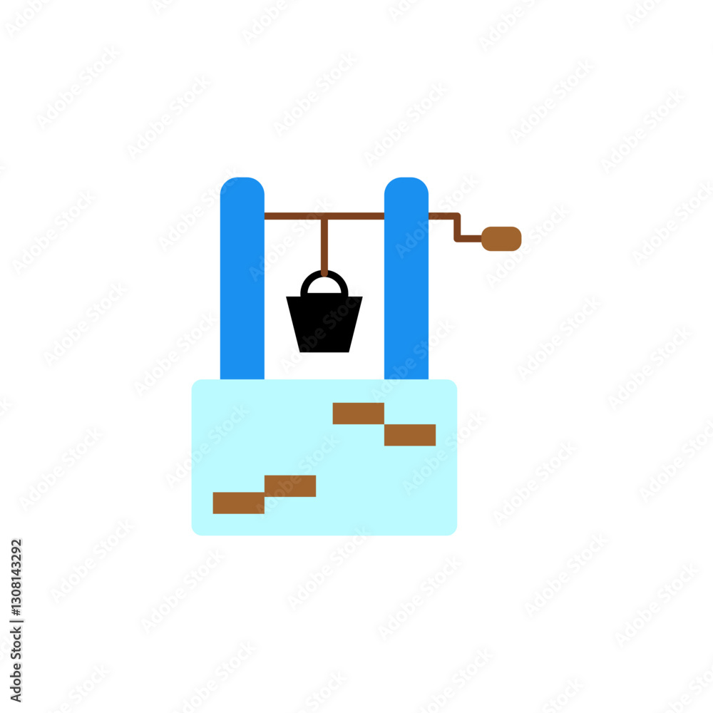 Obraz premium Water Well colored icon