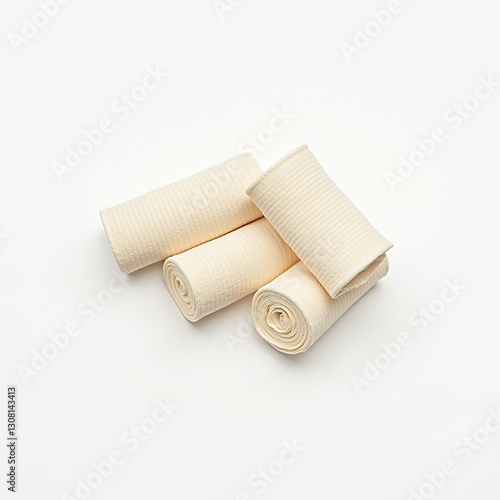 A collection of high-quality stock photos featuring isolated medical and healthcare objects on a white background, including stethoscopes, pills, syringes, lab equipment, masks, and medical supplies