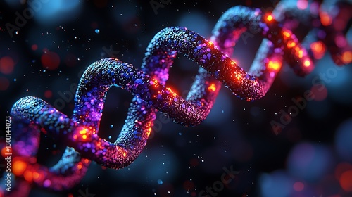Glowing DNA Helix in Space