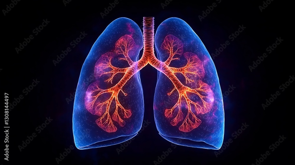 Glowing Lungs Digital Anatomy Render Glowing Lungs Digital Anatomy Render