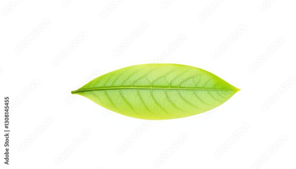 Obraz premium Single leaf, isolated on pure white background, object, botany