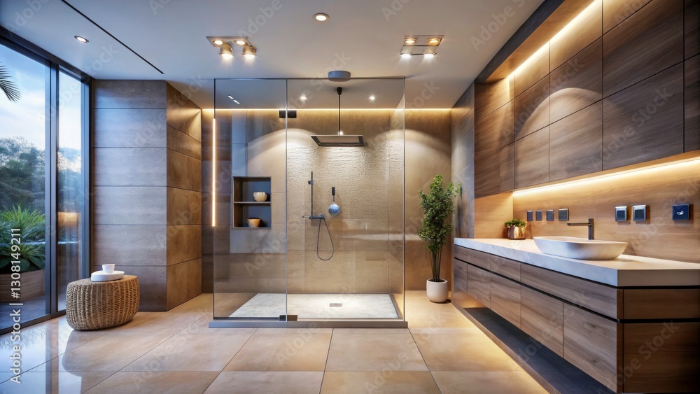 Modern Minimalist Shower Design: Sleek Tiles & Luxurious Lighting | Elegant Bathroom Inspiration Modern Minimalist Shower Design: Sleek Tiles & Luxurious Lighting | Elegant Bathroom Inspiration