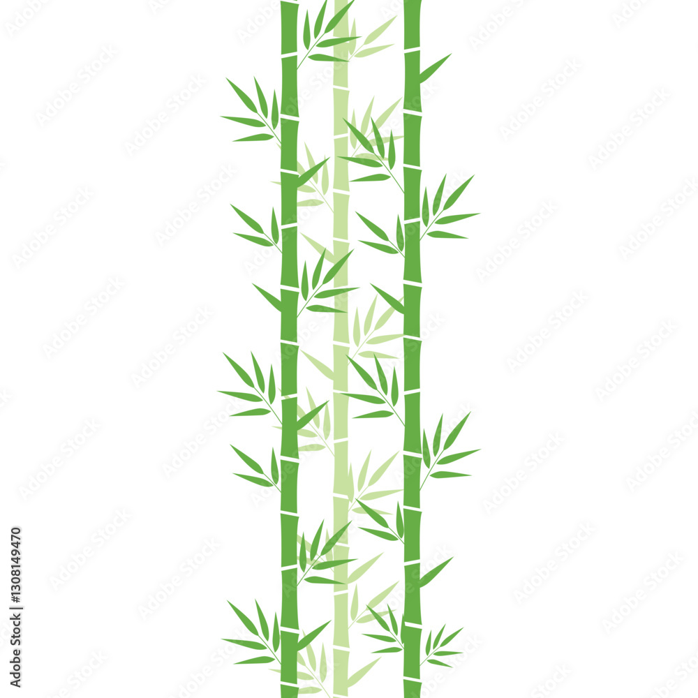 Fototapeta premium Bamboo Plant Flat Illustration
