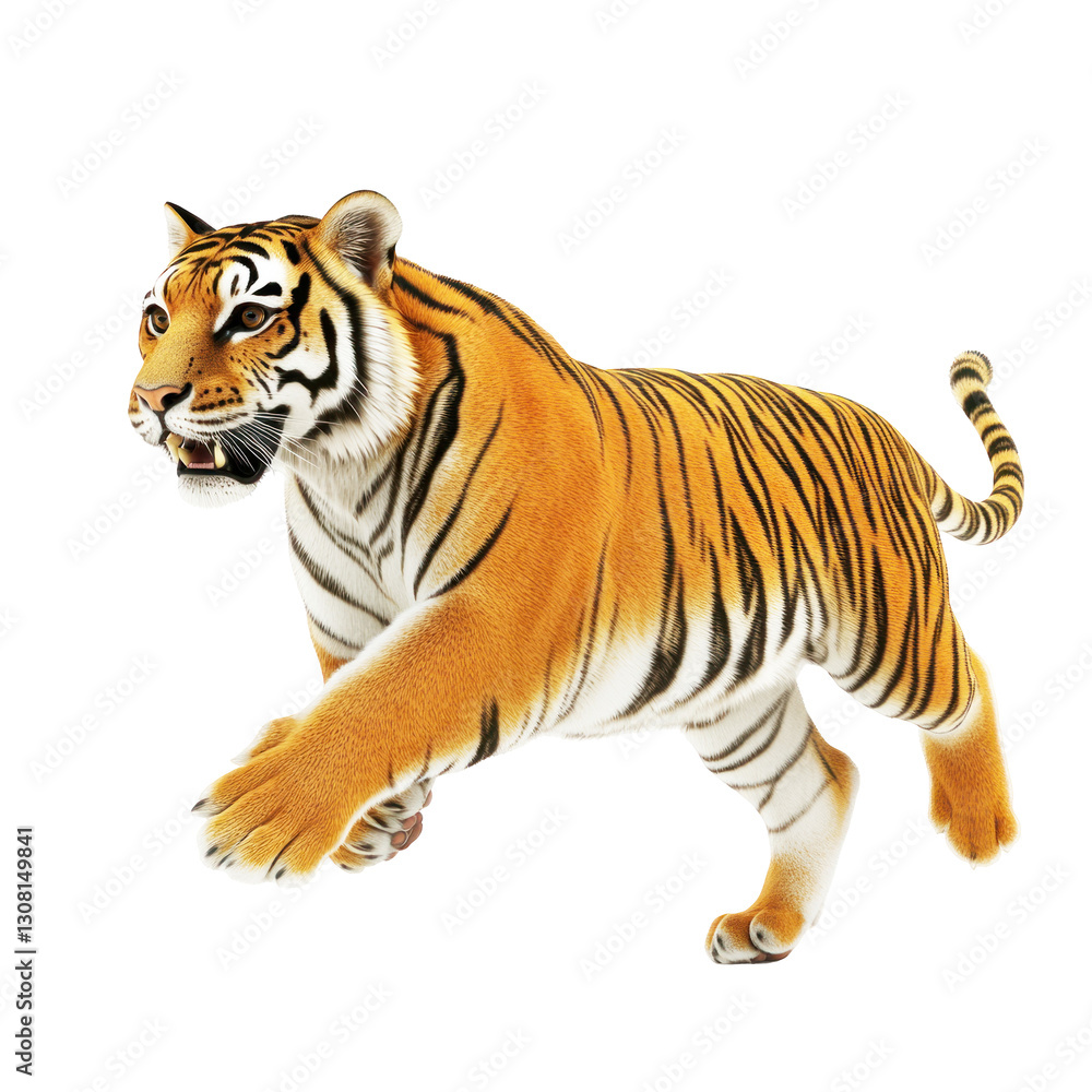 Obraz premium Tiger isolated on white or transparent background 