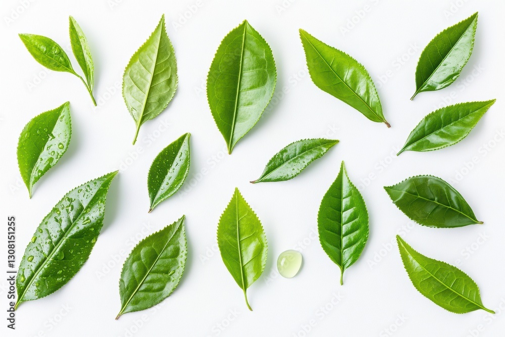 A collection of vibrant green leaves on a white background, showcasing diverse shapes and textures, embodying freshness, vitality, and themes of nature and eco-friendliness. A collection of vibrant green leaves on a white background, showcasing diverse shapes and textures, embodying freshness, vitality, and themes of nature and eco-friendliness.