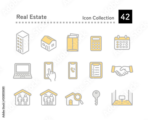 Real estate business icon set