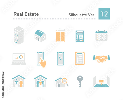 Real estate business icon set