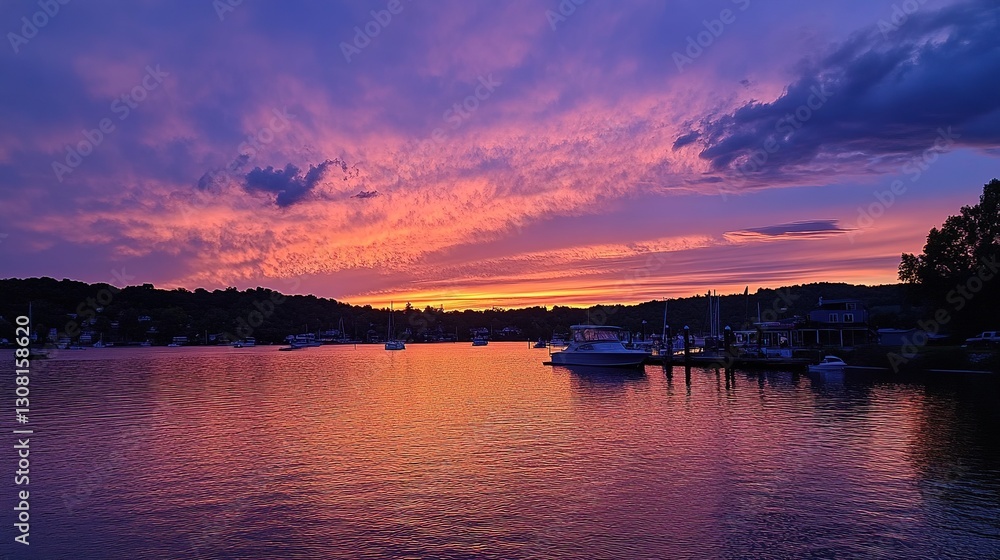 Vibrant sunset with striking lines and bold color contrast. Vibrant sunset with striking lines and bold color contrast.
