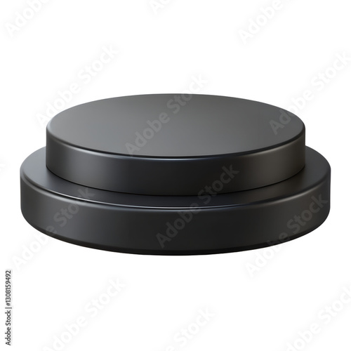 Black Podium Isolated on Transparent Background PNG