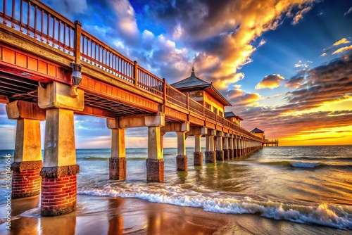 Fort Myers Beach Pier Brick Veneer Panels - Architectural Photography photo