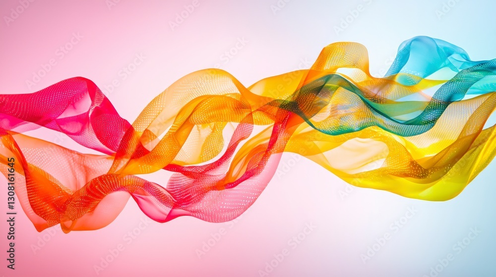 Fototapeta premium Abstract Colorful Flowing Fabric Design Texture Background