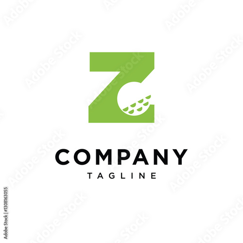 Letter Z Golf Ball Logo Icon Vector