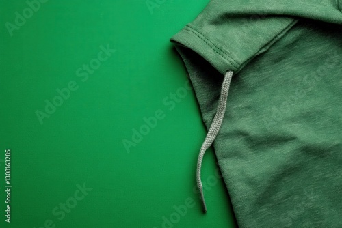 Green Hoodie on Green Background.