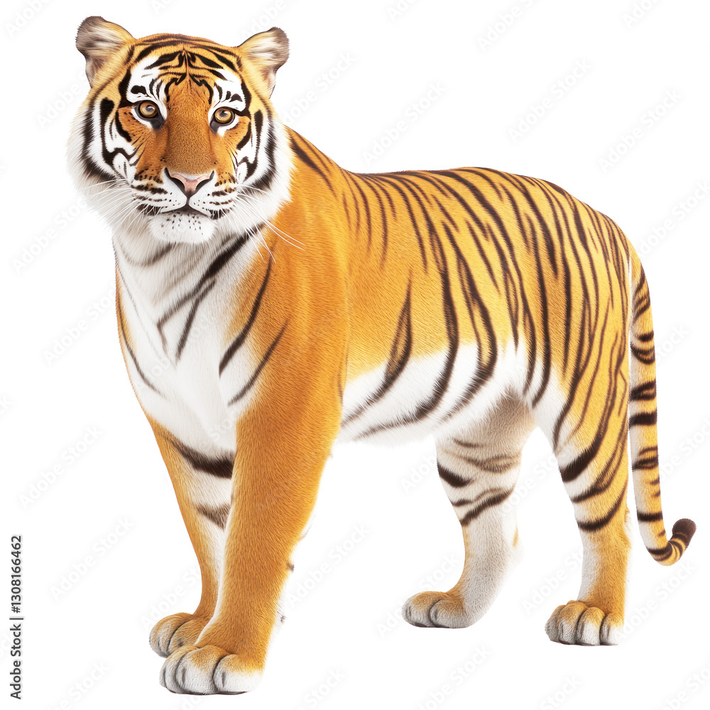 Fototapeta premium Tiger isolated on white or transparent background 