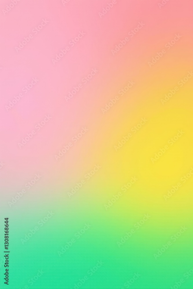 Obraz premium Pastel Rainbow Gradient Background A Smooth Transition of Pink, Yellow, and Green Hues